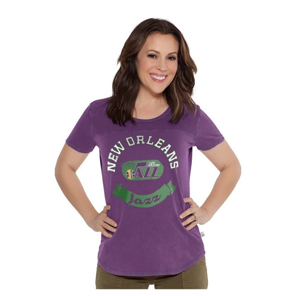 NBA Throwback New Orleans Jazz Womens Size S Gridiron Short Sleeve T-Shirt Touch - Picture 2 of 4